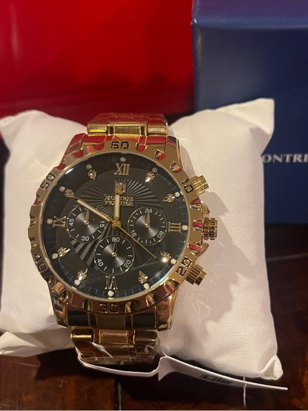 Invicta Gold Tone Men's Chronograph Watch with Black Dial - MPW-0330